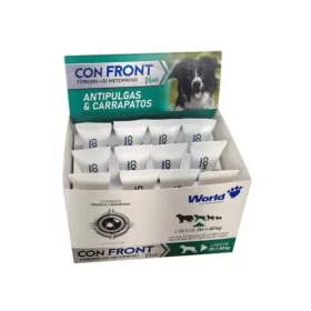 Antipulgas e Carrapatos ConFront Plus para Cães de 20kg a 40kg Display com 12 Pipetas de 2,68ml