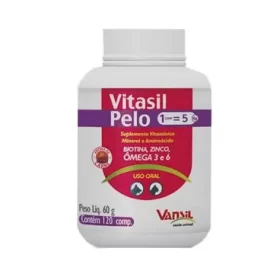 Vitasil Pelo para Cães e Gatos Vansil 120 comprimidos