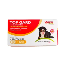 Top Gard 1980 Mg 30 Kg 2 Comprimidos Vansil - Vermífugo